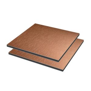 dibond plaat brushed koper 