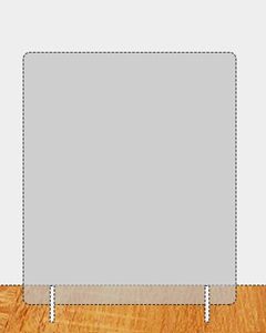 Plexiglas spatscherm OP MAAT GEFREESD dikte 4 mm met 2 steunen